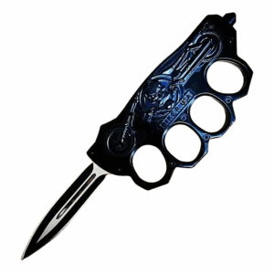 BIKER KNUCKLE OTF KNIFE & DEFENDER BRASS KNUCKLE SWITCHBLADE, Boksbeugel Mes